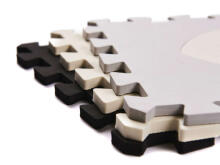 Ikonka Art.KX6268 Foam puzzles mat / playpen for children 36el. black-grey-ecru