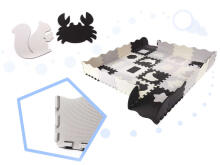 Ikonka Art.KX6268 Foam puzzles mat / playpen for children 36el. black-grey-ecru