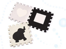 Ikonka Art.KX6268 Foam puzzles mat / playpen for children 36el. black-grey-ecru