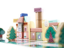 Ikonka Art.KX6195 Educational wooden blocks race track 160el.