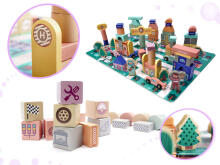 Ikonka Art.KX6195 Educational wooden blocks race track 160el.