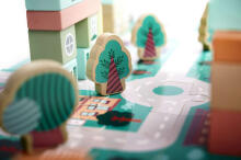 Ikonka Art.KX6195 Educational wooden blocks race track 160el.