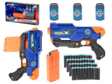 Ikonka Art.KX6148 Foam dart machine gun + magazine + 3 targets + 48 darts