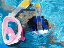 Ikonka Art.KX6131_1 Full folding snorkel mask S/M pink