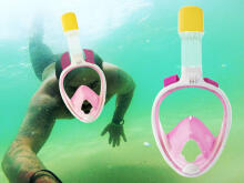 Ikonka Art.KX6131_1 Full folding snorkel mask S/M pink