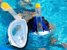 Ikonka Art.KX6130 Full folding snorkel mask L/XL blue
