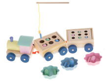 Ikonka Art.KX6121 Montessori wooden train train fish sorter