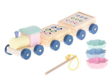 Ikonka Art.KX6121 Montessori wooden train train fish sorter