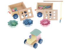 Ikonka Art.KX6121 Montessori wooden train train fish sorter