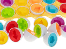 Ikonka Art.KX5966 Educational jigsaw puzzle sorter match egg shapes 12pcs