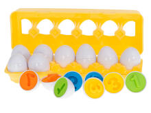 Ikonka Art.KX5964 Educational sorter puzzle match shapes numbers eggs 12pcs