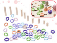 Ikonka Art.KX5961 Wooden counting wheel fish catching numbers shapes