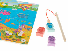 Ikonka Art.KX5953 Montessori bee magnet wooden fishing game