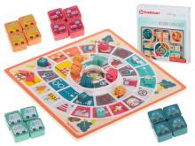 Ikonka Art.KX5952 Family puzzle board game wooden board 2in1 chinaman