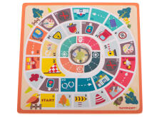 Ikonka Art.KX5952 Family puzzle board game wooden board 2in1 chinaman