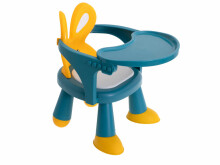 Ikonka Art.KX5846 Maitinimo ir žaidimų stalo kėdutė geltonos ir mėlynos spalvos