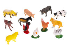 Ikonka Art.KX5842 Farm animals figurines set cow horse 12pcs
