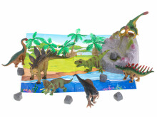 Ikonka Art.KX5840 Dinosauruste loomafiguurid 7tk + matt ja tarvikute komplekt