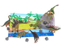 Ikonka Art.KX5840 Animal figures dinosaurs 7pcs + mat and accessories set