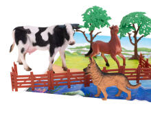 Ikonka Art.KX5839 Farm animal figures 7pcs + mat and accessories set