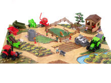 Ikonka Art.KX5837 Farmhouse with animals and machinery 49pc.
