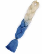 Ikonka Art.KX9904_111 Sünteetilised juuksed vikerkaarevärvi ombre blond-sinine