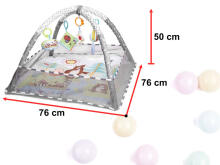Ikonka Art.KX5873_1 Educational mat with paddles Playpen with balls grey