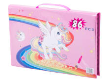 Ikonka Art.KX6355_1 Plastic painting set in a case 86el. pink