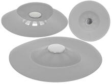 Ikonka Art.KX5686_1 Silicone strainer plug for sink, bath tub, wash basin grey