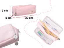 Ikonka Art.KX5673 School pencil case triple sachet vanity case 3in1 pink