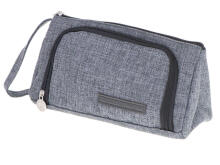Ikonka Art.KX5672_1 School pencil case double sachet vanity case grey