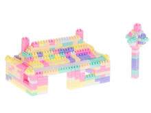 Ikonka Art.KX5670 3D educational bricks BOX 580el. pastel