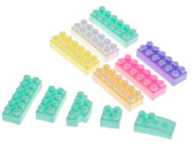 Ikonka Art.KX5670 3D educational bricks BOX 580el. pastel