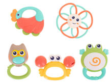 Ikonka Art.KX5594 Rattle teether for babies animals 5pcs HOLA