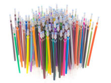 Ikonka Art.KX5553 Coloured gel pens in case 120pcs + 120 refills