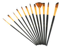 Ikonka Art.KX5552 Paint brushes art set 12pcs black