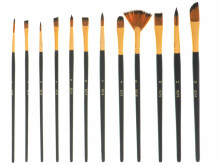 Ikonka Art.KX5552 Paint brushes art set 12pcs black
