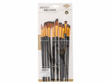 Ikonka Art.KX5552 Paint brushes art set 12pcs black