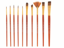 Ikonka Art.KX5550 Paint brushes art set 10pcs red