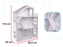 Ikonka Art.KX5547 LULILO bookshelf toy house bookcase 2in1 CALLA 116cm XXL
