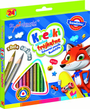 Ikonka Art.KX5486_1 BAMBINO Mokykliniai trikampiai pieštukai 24 spalvų