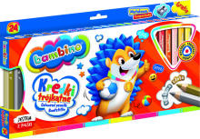 Ikonka Art.KX5484_1 BAMBINO Wooden-framed triangular pencils 24 colours + sharpener