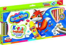 Ikonka Art.KX5484_1 BAMBINO Wooden-framed triangular pencils 24 colours + sharpener