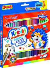 Ikonka Art.KX5485_1 BAMBINO Double-sided triangular school pencils 24/48 colours + sharpener