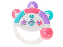 Ikonka Art.KX5436_1 Interactive tambourine musical toy white