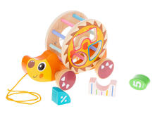 Ikonka Art.KX5432 Wooden sorter on a string mobile hedgehog