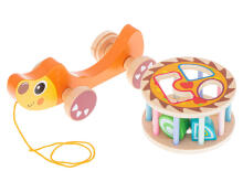 Ikonka Art.KX5432 Wooden sorter on a string mobile hedgehog