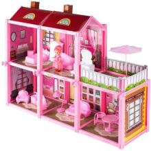 Ikonka Art.KX5410 Dolls' house large Villa with doll to assemble