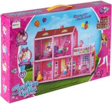 Ikonka Art.KX5410 Dolls' house large Villa with doll to assemble