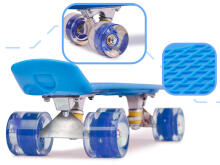 Ikonka Art.KX5375_2 Frisbee skateboard LED wheels blue